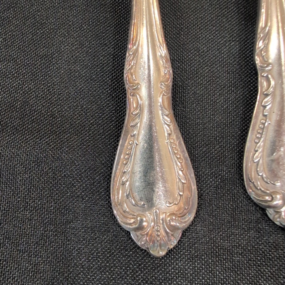 Wm A Rogers Oneida Silverplate Flatware Set 11pc Floral Scrolled Serving Forks - Picture 10 of 10